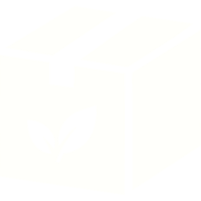 White shipping box with a seedling symbol